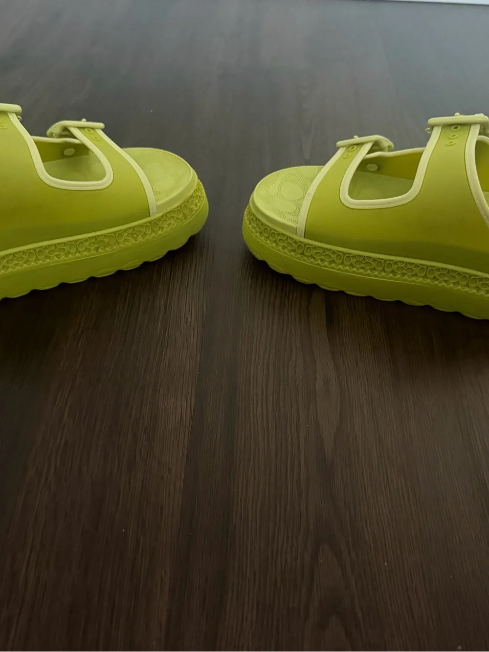 COACH KEY LIME PLATFORM SANDALS